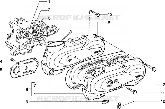 Crankcase cover, clutch side