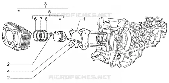 Cylinder - piston - wrist pin, assy
