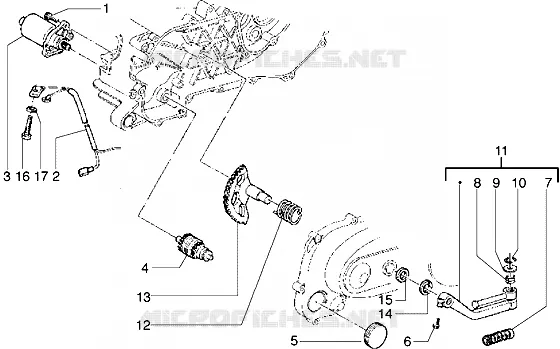 Starting motor-starter lever