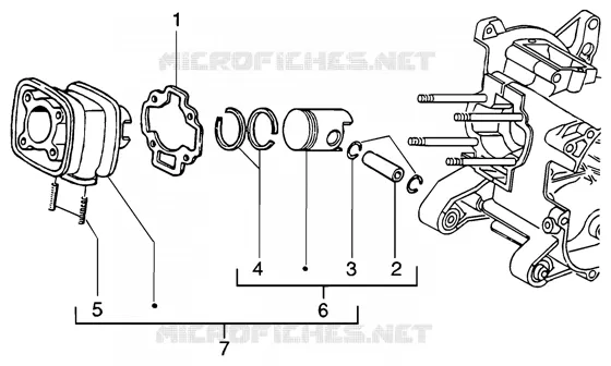 Cylinder-piston-wrist pin, assy