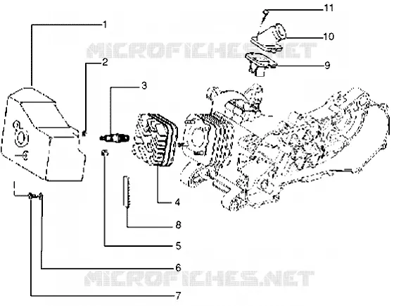 Cylinder head-cooling hood-inlet and induction pipe