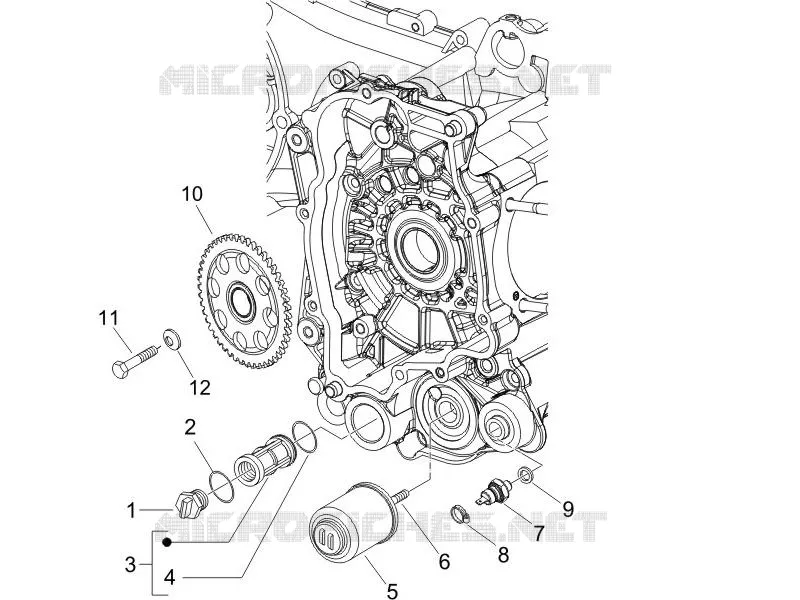 Cobertura do volante magnete - Filtro do óleo