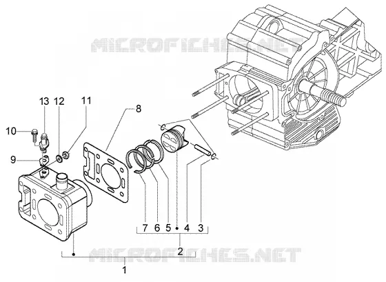 Cylinder-Piston-Wrist Pin, Assy