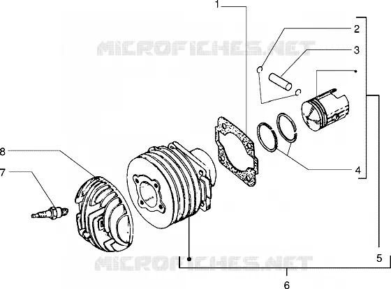 Cylinder-piston-wrist pin, assy