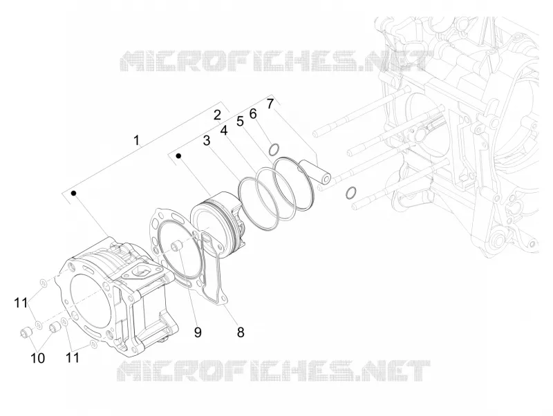 Cylinder-piston-wrist pin unit
