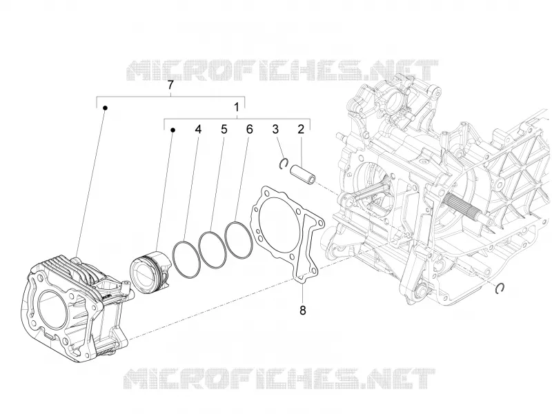 Cylinder-piston-wrist pin unit