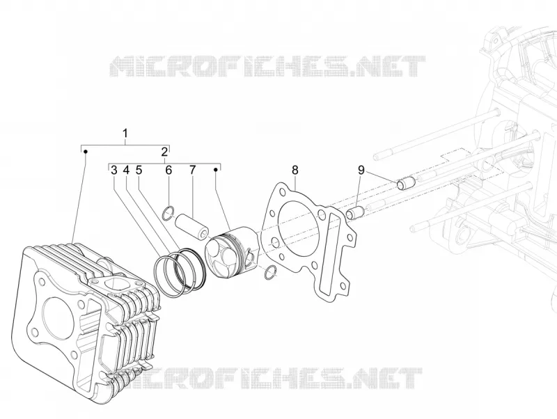 Cylinder-piston-wrist pin unit