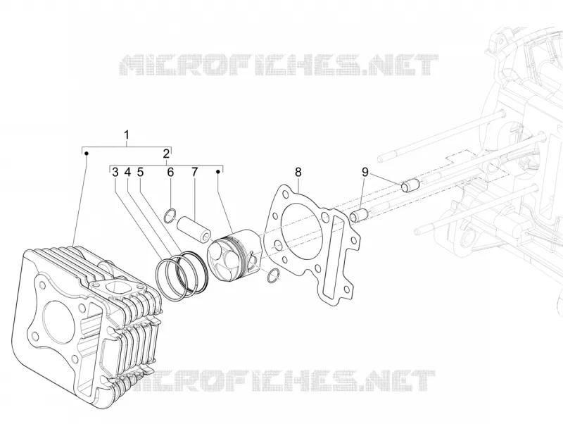 Cylinder-piston-wrist pin unit