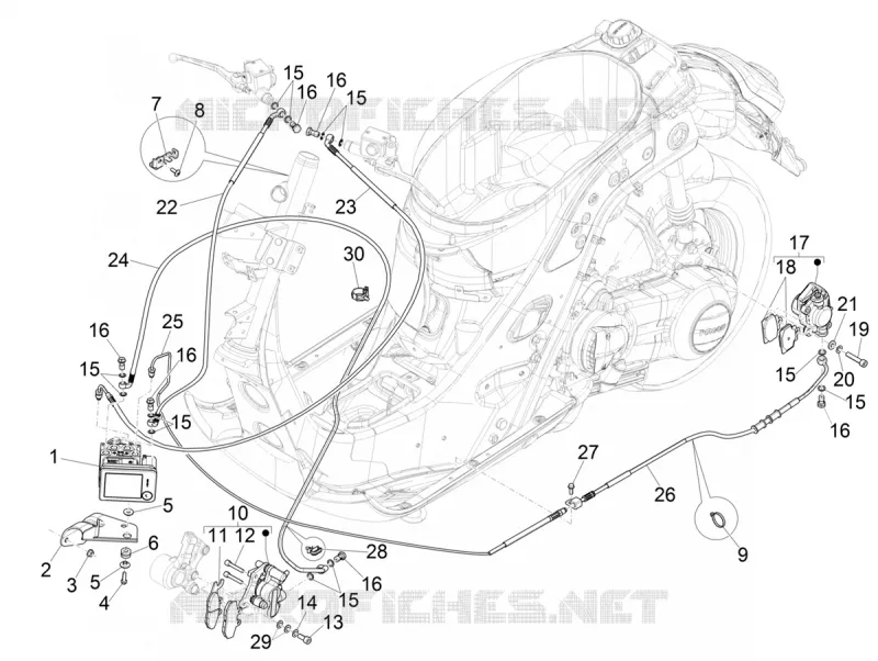 Brakes pipes - Calipers (ABS)