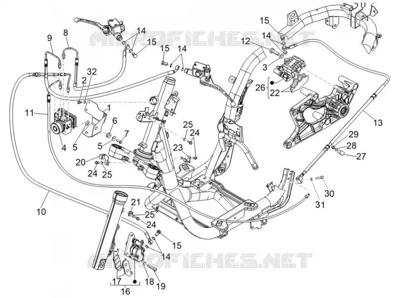 Brakes pipes - Calipers (ABS)