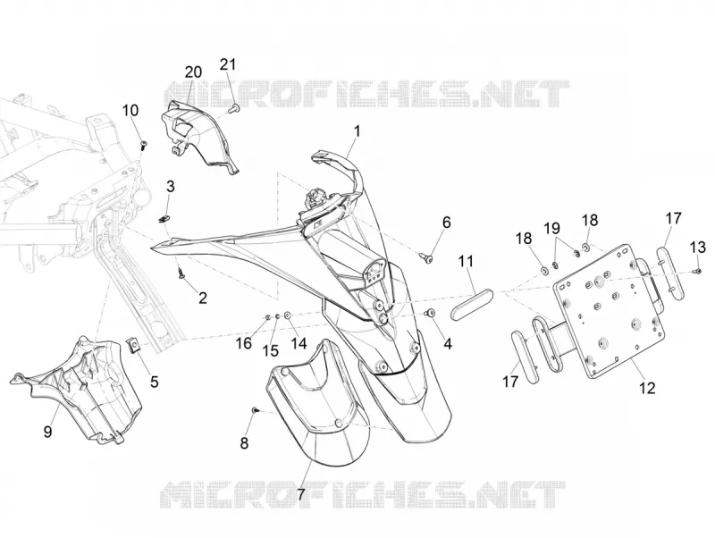 Rear cover - Splash guard