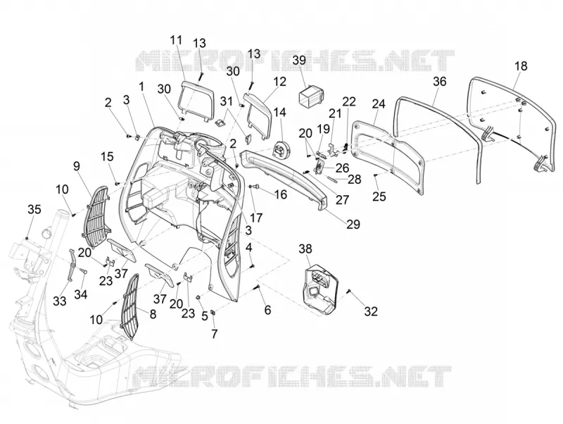 Front glove-box - Knee-guard panel