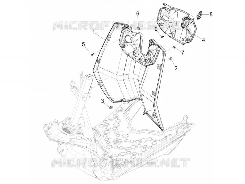 Front glove-box - Knee-guard panel