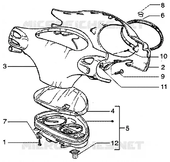 Speedometers kms.-handlebar cover