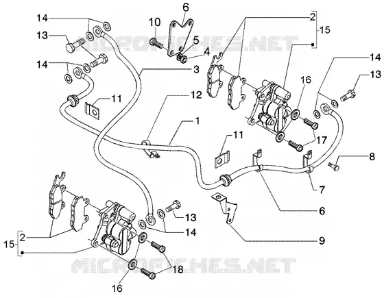 Brake calipers-brake pipes