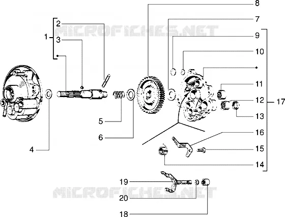 Components parts of rear hub