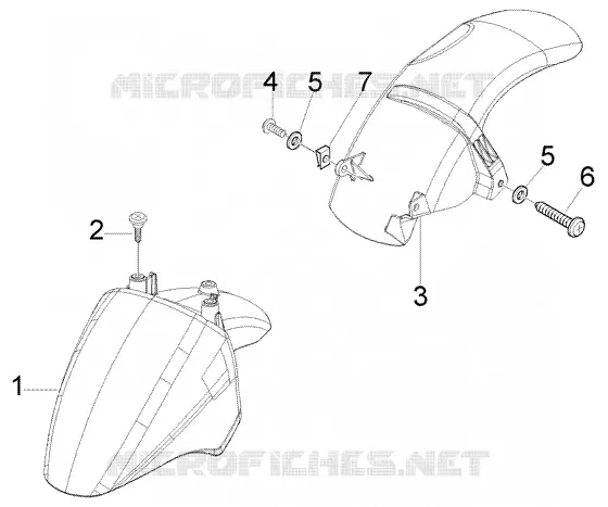 Front and rear mudguard