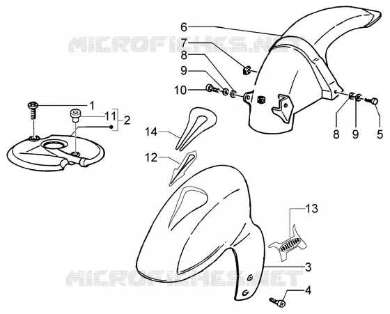 Front and rear mudguard