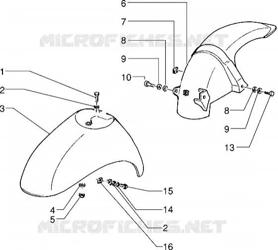 Front and rear mudguard