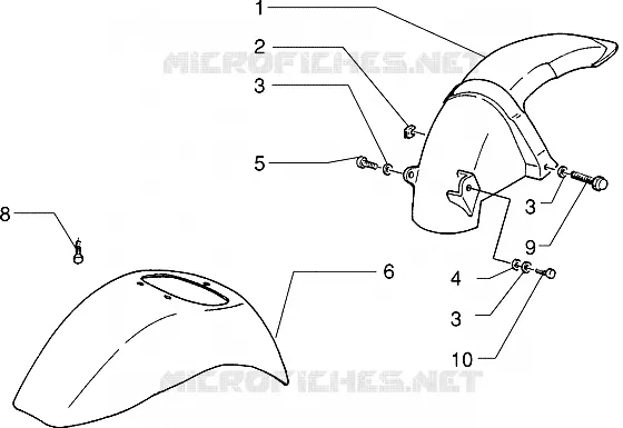 Front and rear mudguard