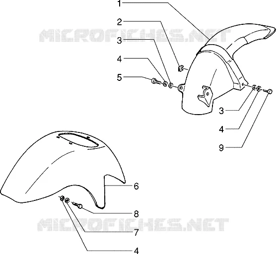 Front and rear mudguard