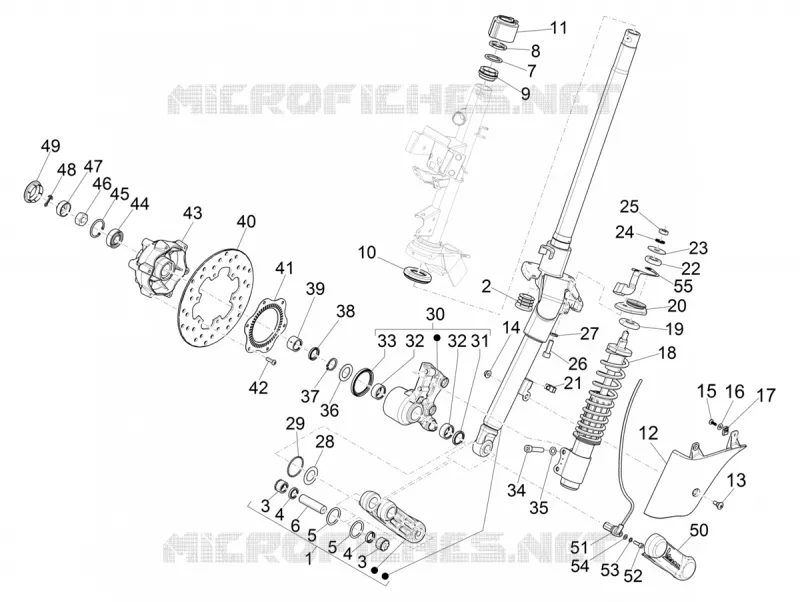 Fork/steering tube - Steering bearing unit