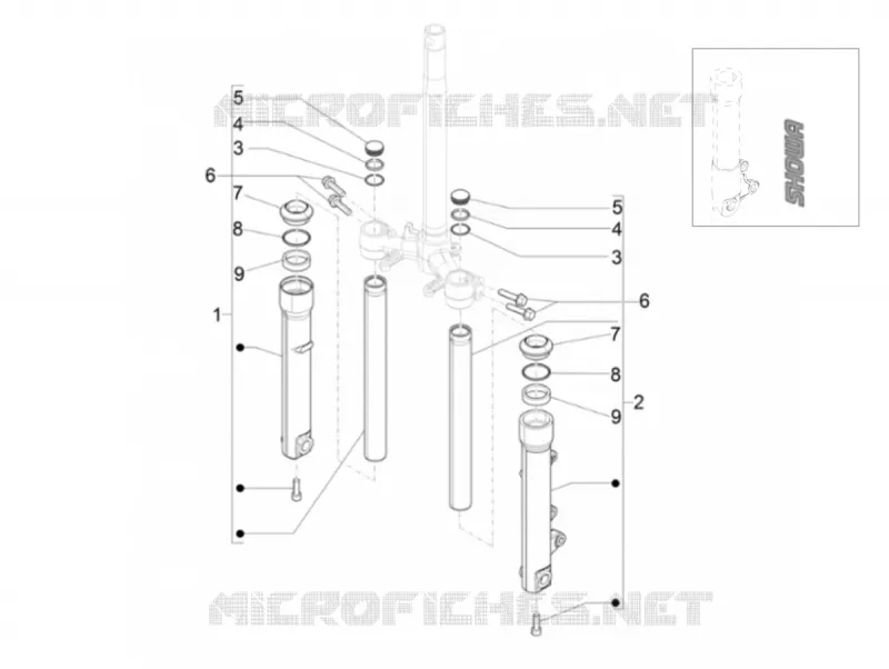 Fork's components (Showa)